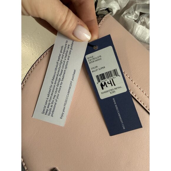 NWT Rebecca Minkoff Astor Leather Saddle Bag, Ballet Slipper Pink, $295 [jb] - Picture 9 of 14